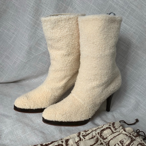 Titti dell'Acqua lamb and alligator booties - Picture 4 of 9